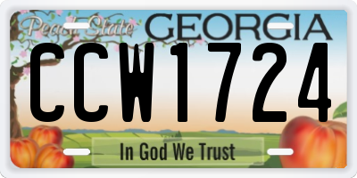 GA license plate CCW1724