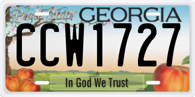 GA license plate CCW1727