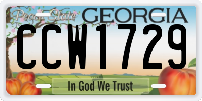 GA license plate CCW1729