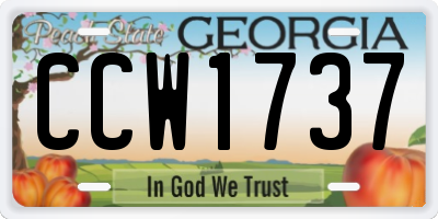 GA license plate CCW1737