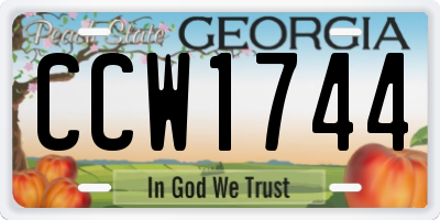 GA license plate CCW1744