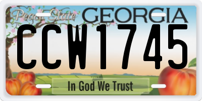 GA license plate CCW1745