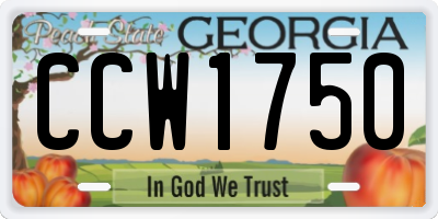 GA license plate CCW1750