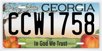 GA license plate CCW1758