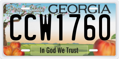 GA license plate CCW1760