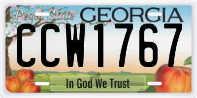 GA license plate CCW1767