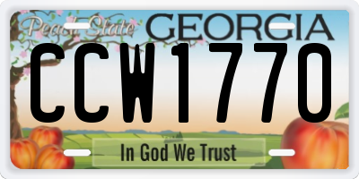 GA license plate CCW1770