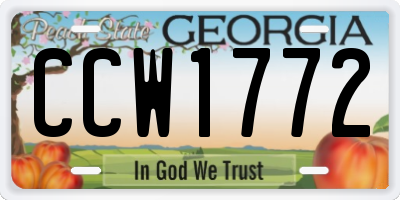 GA license plate CCW1772