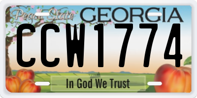 GA license plate CCW1774