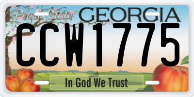 GA license plate CCW1775