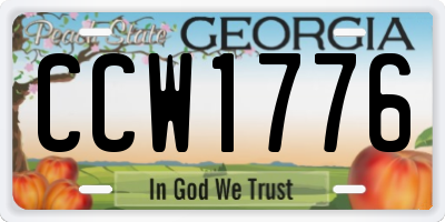 GA license plate CCW1776