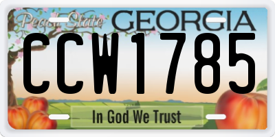 GA license plate CCW1785