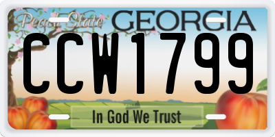 GA license plate CCW1799