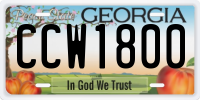 GA license plate CCW1800