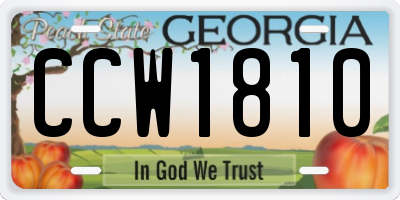 GA license plate CCW1810