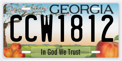GA license plate CCW1812