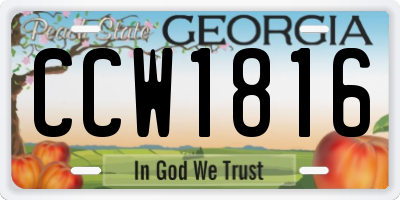 GA license plate CCW1816