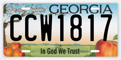 GA license plate CCW1817