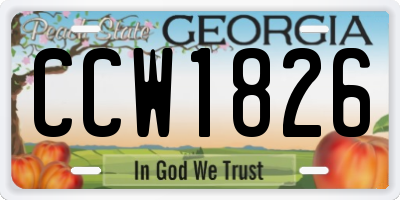 GA license plate CCW1826