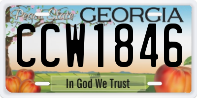 GA license plate CCW1846
