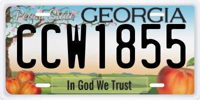 GA license plate CCW1855