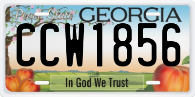 GA license plate CCW1856