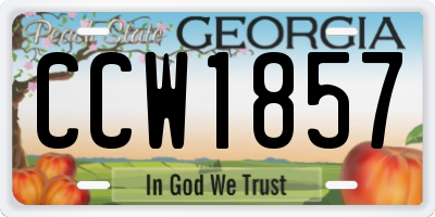 GA license plate CCW1857