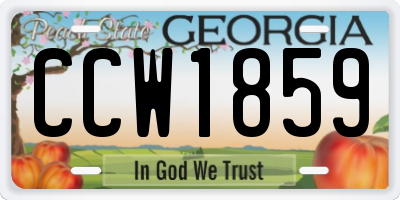 GA license plate CCW1859