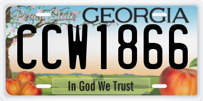 GA license plate CCW1866