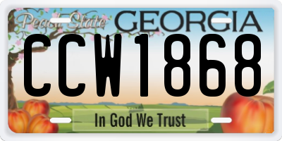 GA license plate CCW1868