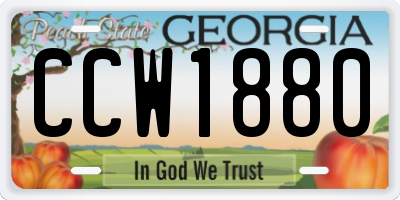 GA license plate CCW1880