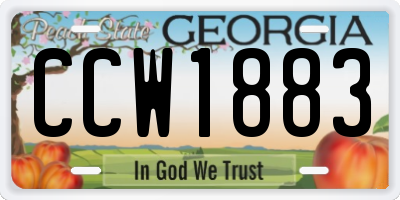 GA license plate CCW1883