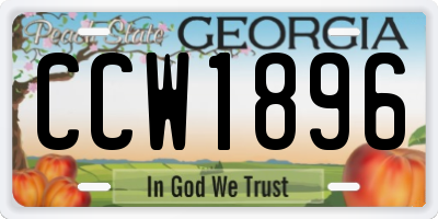 GA license plate CCW1896