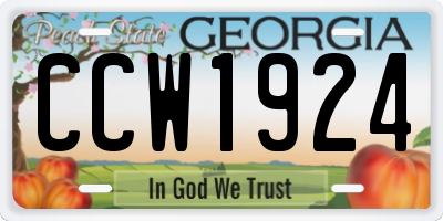 GA license plate CCW1924