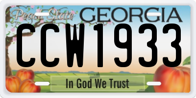 GA license plate CCW1933