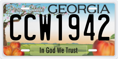 GA license plate CCW1942