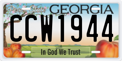 GA license plate CCW1944