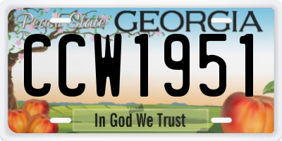 GA license plate CCW1951