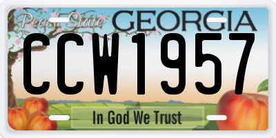 GA license plate CCW1957