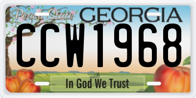 GA license plate CCW1968