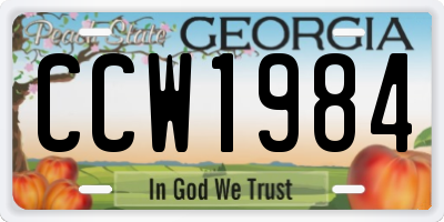 GA license plate CCW1984