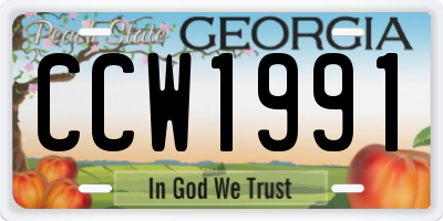 GA license plate CCW1991