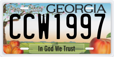 GA license plate CCW1997