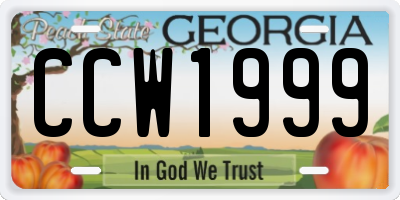GA license plate CCW1999
