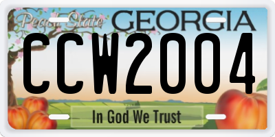 GA license plate CCW2004