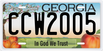 GA license plate CCW2005