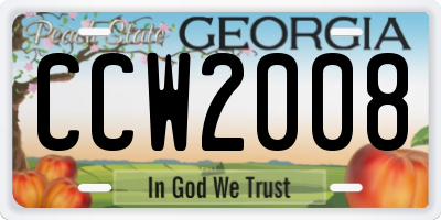 GA license plate CCW2008