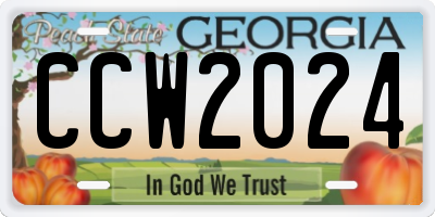 GA license plate CCW2024