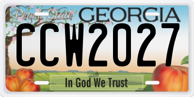 GA license plate CCW2027