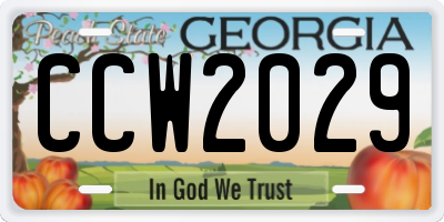 GA license plate CCW2029